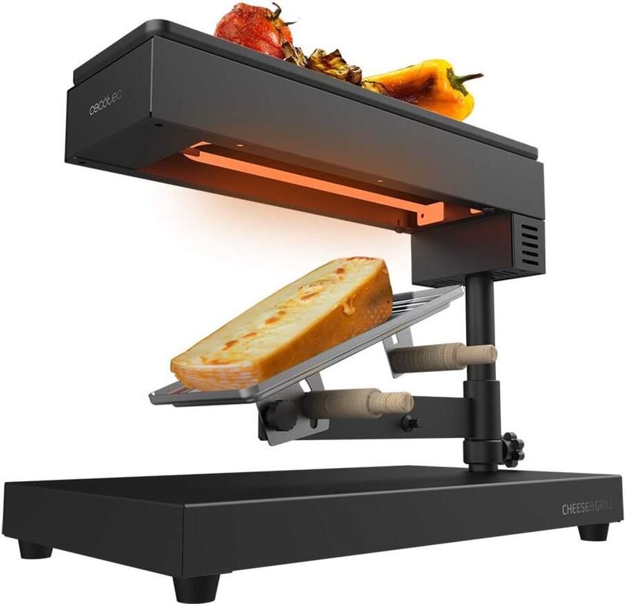 Raclette Grill Kaas Smelter Gezellig Tafelen Dubbele Functie 38.5 x 15.5 x 27.5 cm Zwart