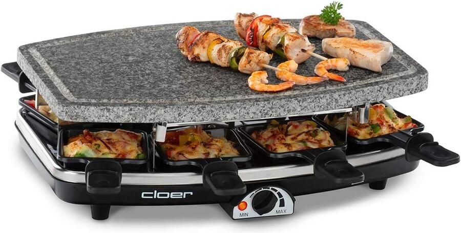 Raclette Grill met Natuursteen voor 8 Personen 1200W Verstelbare Thermostaat