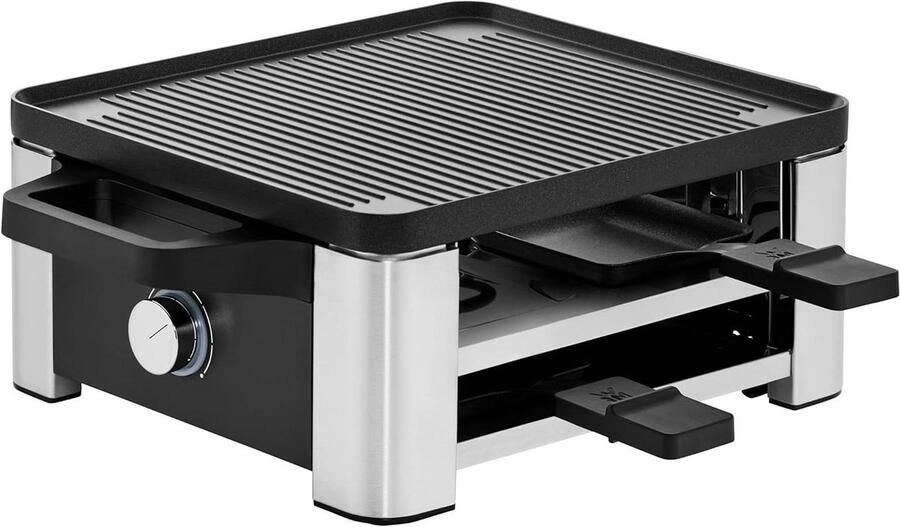 Raclette Grill Pannetjes Set Gezellig Tafelen Omkeerbare Grillplaat 4 Personen Mat RVS