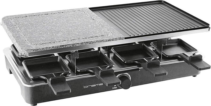 Raclette Grill Steengrill Gezellig Tafelen Natuurstenen Plaat Voor 8 Personen Zwart