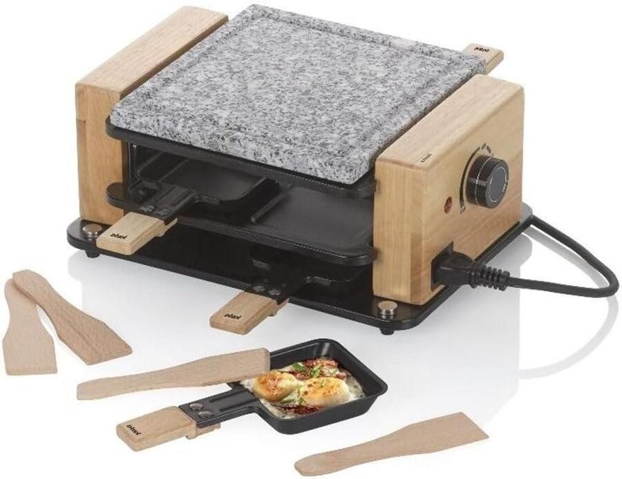 Raclette Grill Steengrill Gezellige Avonden Steenplaat 4 Personen Graniet Zwart