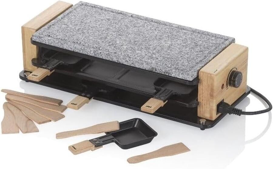 Raclette Grill Steengrill Tafelgrill Gezellig Eten Granieten Grillplaat 49 x 20.5 cm Zwart