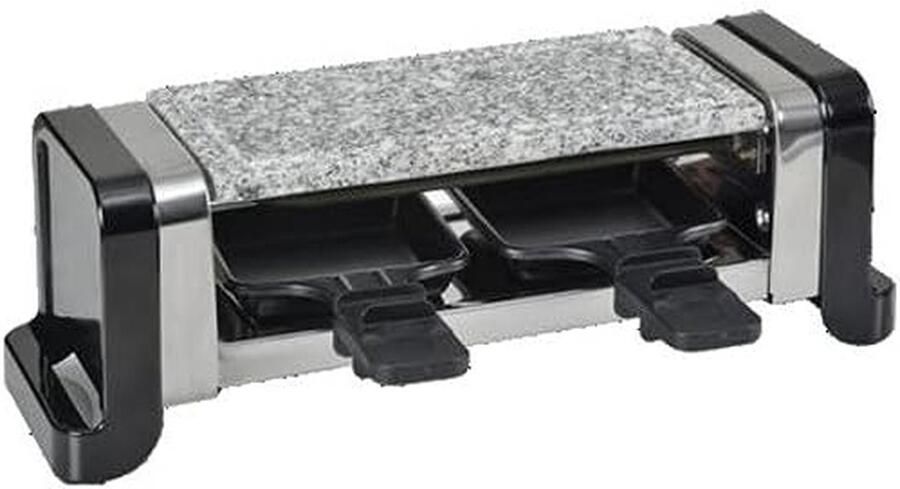 Raclette Grill Tafelgrill Apparaat Gezellig Eten Antiaanbaklaag 2 Personen Zwart