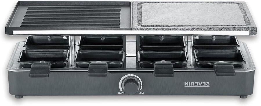 Raclette Grill Tafelgrill Bakplaat Gezellig Eten Natuursteen Grillplaat 8 Personen Zwart