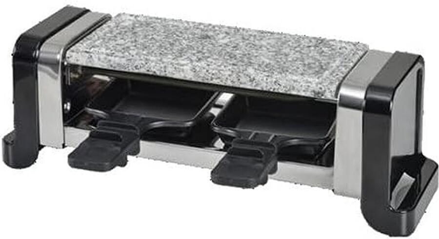 Raclette Grill Tafelgrill Bakplaat Gezellig Tafelen Antiaanbaklaag 2 Personen Zwart