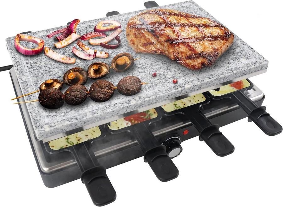 Raclette Grill Tafelgrill Gezellig Eten Dubbele Plaat 8 Personen Staal