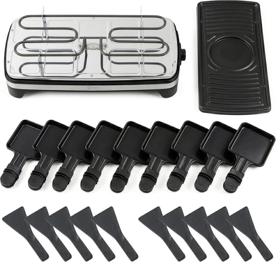 Raclette Grill Tafelgrill Gezellig Tafelen XXL Grilloppervlak 10 Personen Wit