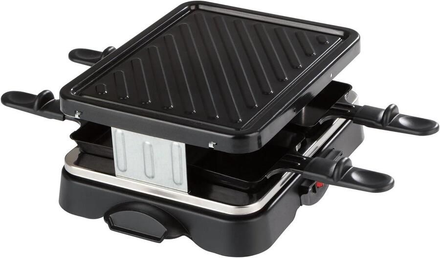 Raclette Grill Tafelgrill Gezellige avonden Anti-aanbaklaag 4 personen Zwart