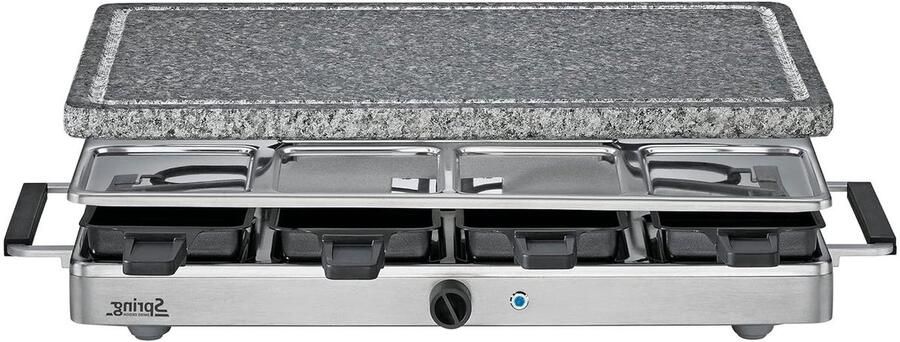 Raclette Grill Tafelgrill Gourmet Gezellig Tafelen Granieten Steen 8 Personen Zwart