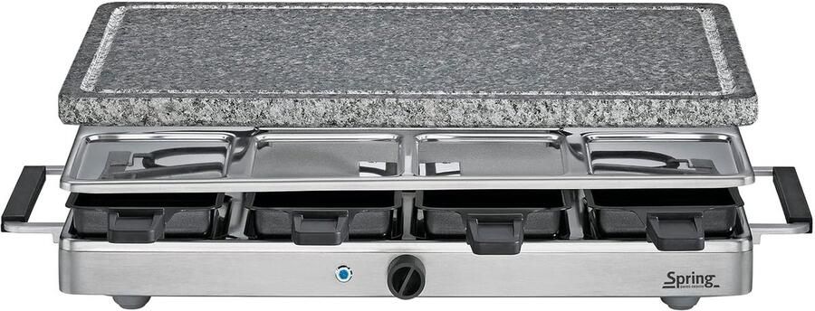 Raclette Grill Tafelgrill Steengrill Gezellige Avonden Inclusief Granieten Steen Voor 8 Personen Zwart