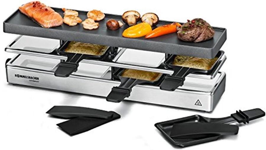 Raclette-grill voor 4 personen Tafelgrill met Anti-aanbaklaag en Temperatuurregeling