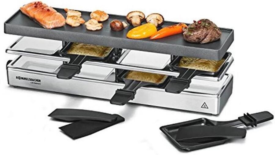 Raclette-grill voor 4 personen Tafelgrill met Anti-aanbaklaag en Temperatuurregeling