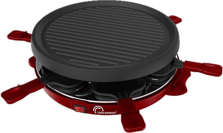 Raclette Grill voor 6 Personen 2-in-1 met XXL Tafelgrill en Kleine Pannetjes