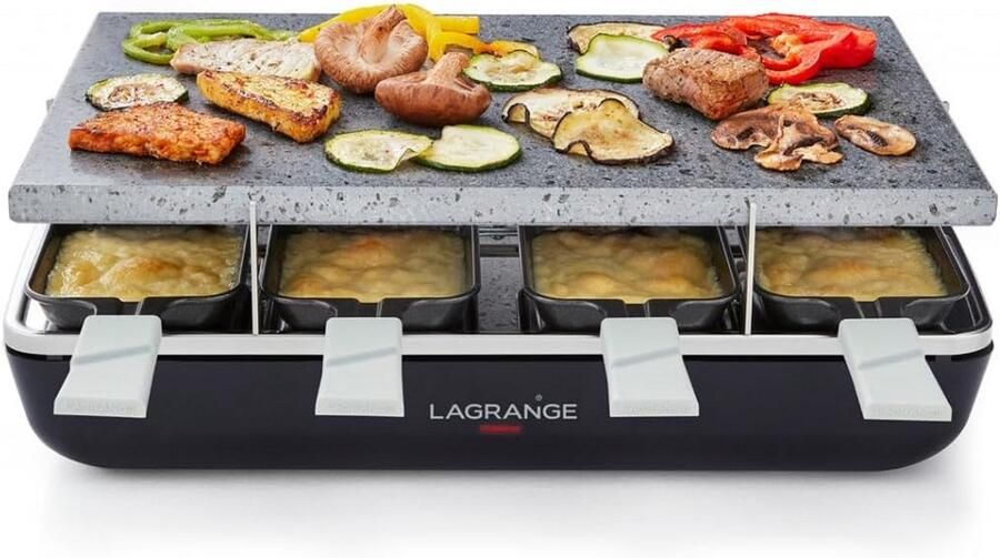 Raclette Grill voor 8 Personen met Natuursteen en Anti-Aanbak Pannen