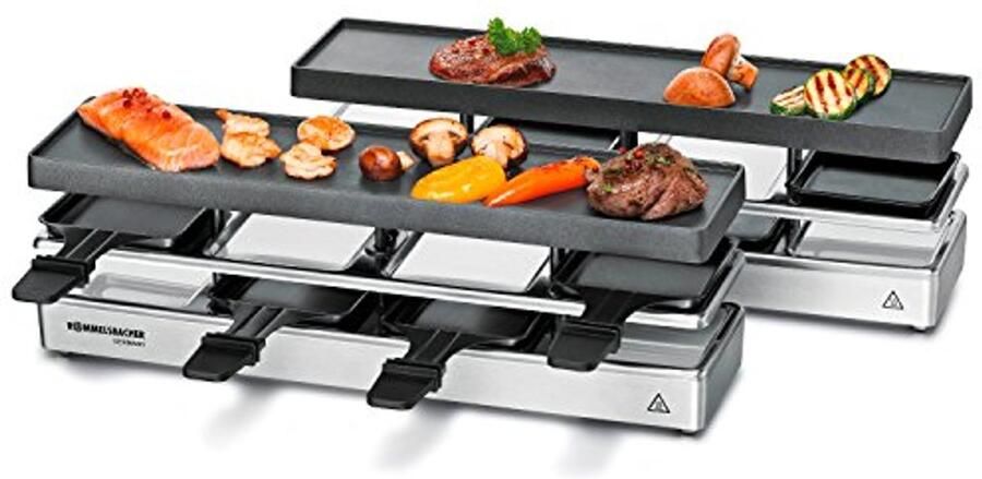 Raclette-grill voor 8 personen met uitbreidbare functie en anti-aanbaklaag
