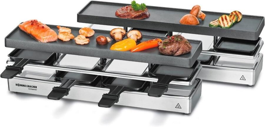 Raclette-grill voor 8 personen met uitbreidbare functie en anti-aanbaklaag