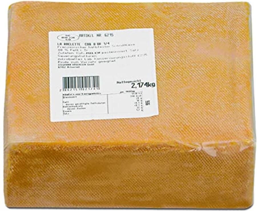 Raclette-kaas 1 4 2 kg Franse halfvaste snijkaas voor gourmetten en fondue Glutenvrij en vegetarisch