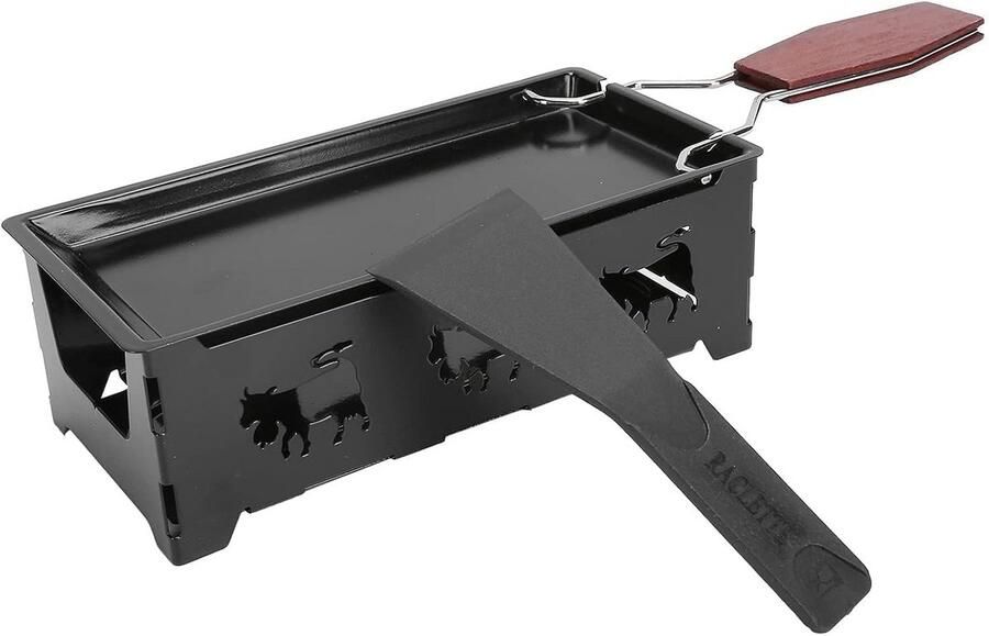 Raclette kaassmelter anti-aanbak met houten handvat