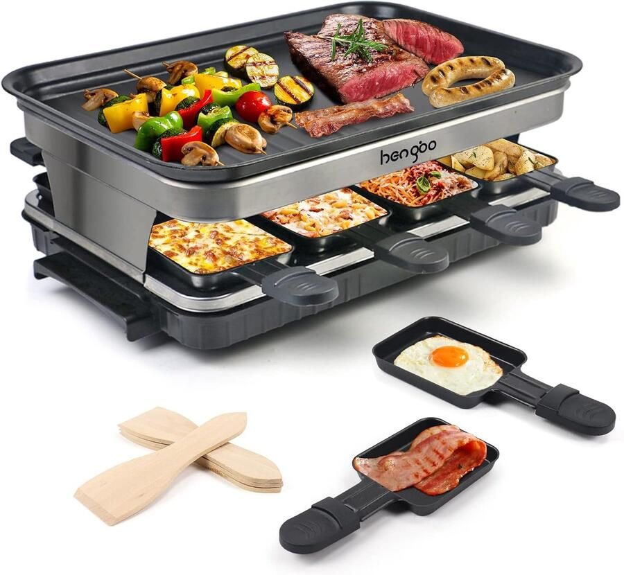 Raclette machine for 8 people raclette machine with 8 pans 1500 W SnelShoppen