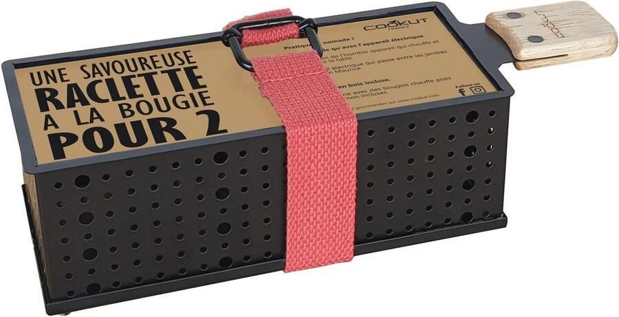 Raclette met kaars voor 2 personen Snel kaas smelten voor gezellige avonden picknicks of fondue Inclusief houten spatel Zwart