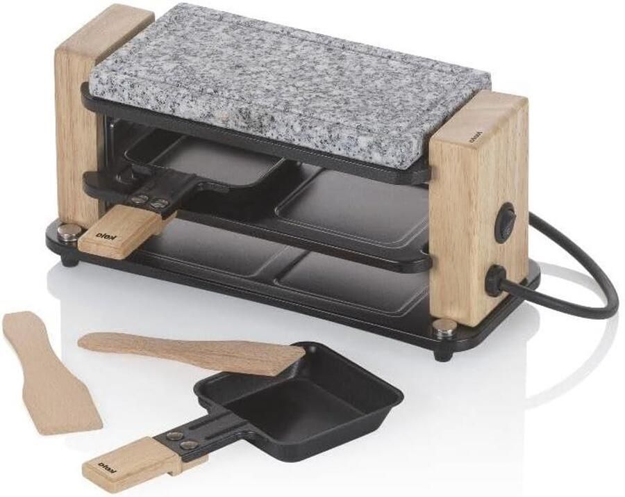 Raclette met steenplaat Mini raclette Gezellige avonden Optimale warmteverdeling 27 x 11 x 13 cm