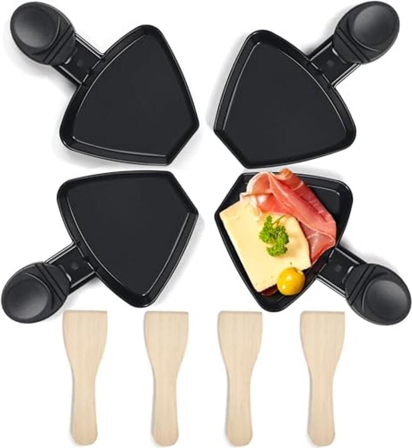 Raclette Pannen Set voor 4 Personen Perfect voor Feestelijke Gelegenheden