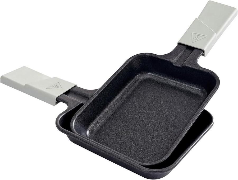 Raclette Pannetjes Pannen Set Gezellig Tafelen Anti-aanbaklaag Set van 2 Grijs