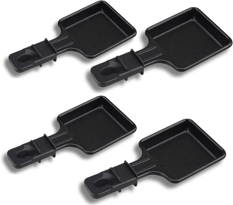 Raclette Pannetjes Mini Grill Pan Feestelijk Eten Antiaanbaklaag Set van 12 Zwart