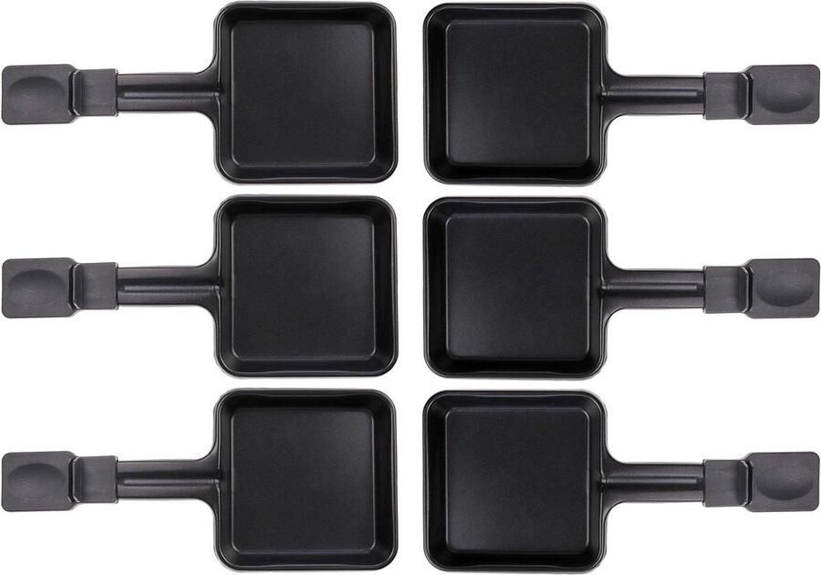 Raclette Pannetjes Pannen Raclette Gezellig Eten Antiaanbaklaag 10 x 10 cm Zwart
