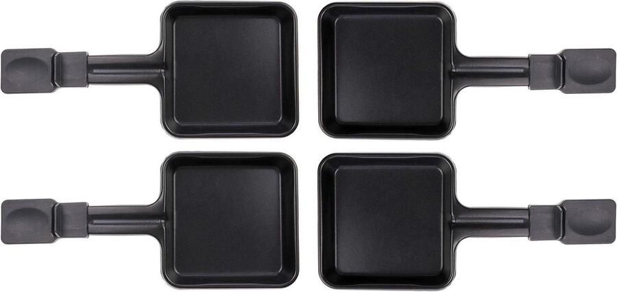 Raclette Pannetjes Pannen Raclette Gezellig Eten Extra Lange Handgreep 10 x 10 cm Zwart