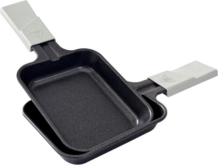 Raclette Pannetjes Pannen Set Gezellig Tafelen Anti-aanbaklaag Set van 2 Grijs