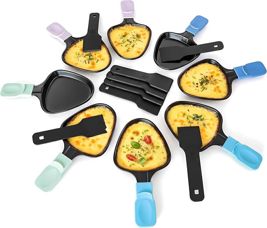 Raclette Pannetjes Set Mini Bakjes Gezellig Eten Vaatwasserbestendig 17.5 x 10 cm Pastel Kleuren