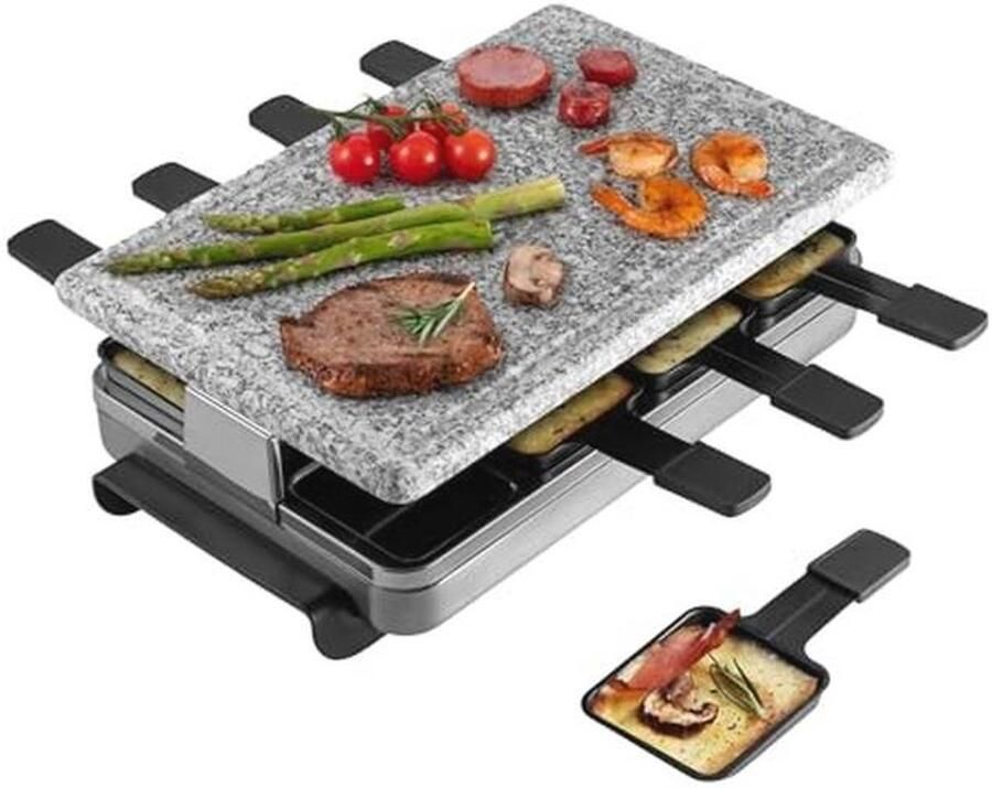 Raclette Party Grill met Granieten Baksteen voor 8 Personen
