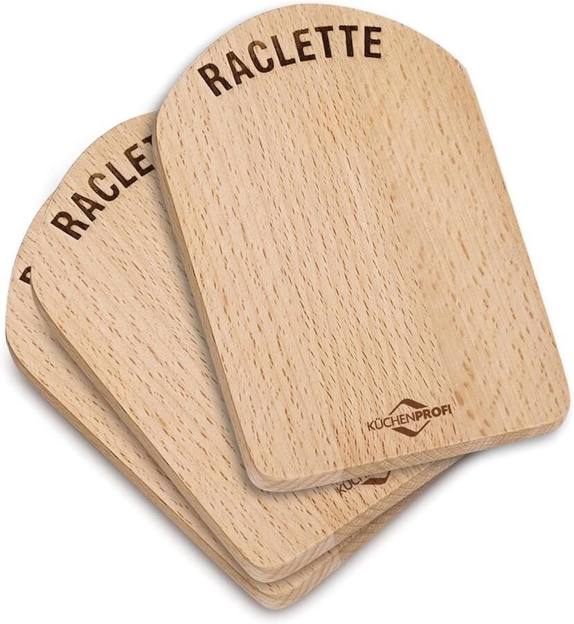 Raclette Plaatjes Houten Bakjes Gezellig Tafelen Set van 4 14 x 9.5 cm Bruin