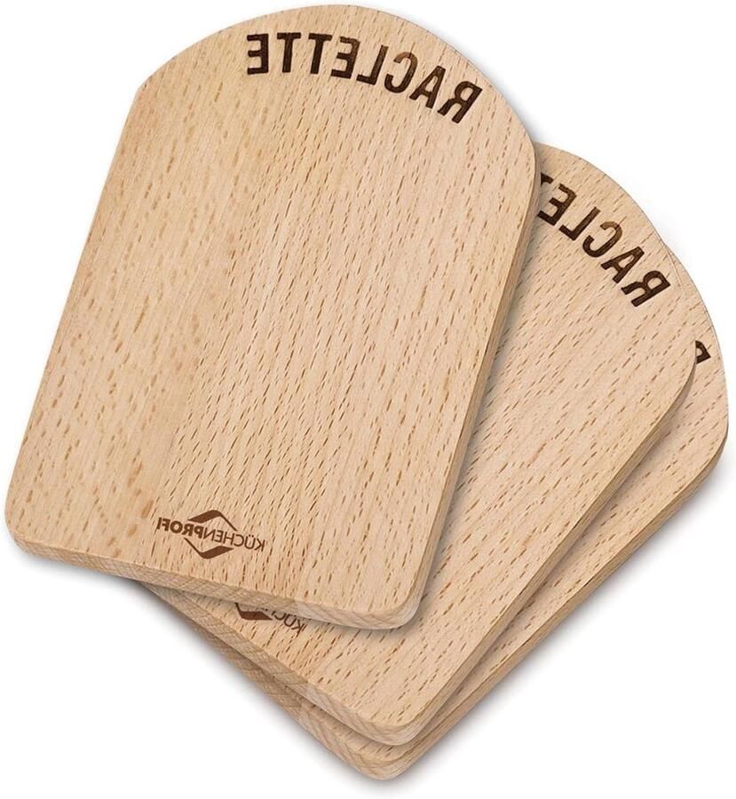 Raclette platen Houten bakjes Gezellig Tafelen Set van vier 14 x 9.5 cm Bruin