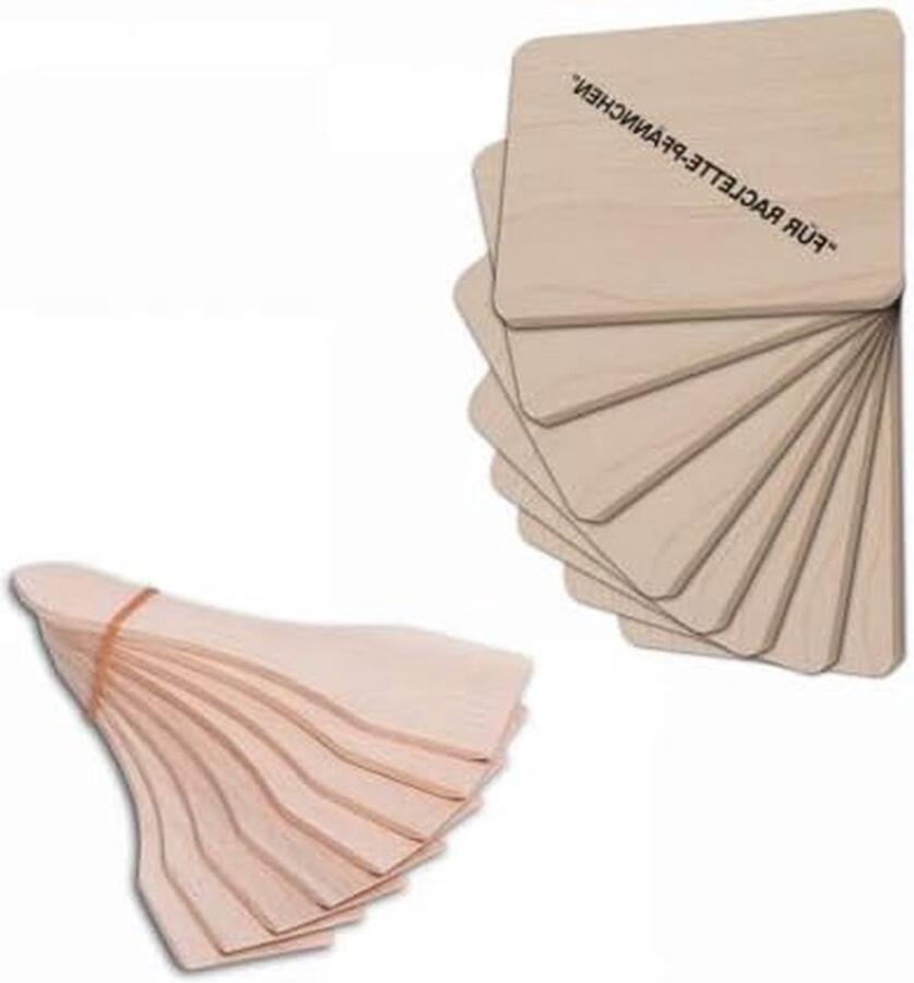 Raclette schrapers Houten schuivers Hete apparaten Voorzichtig voor coating 16 delen Houtkleurig