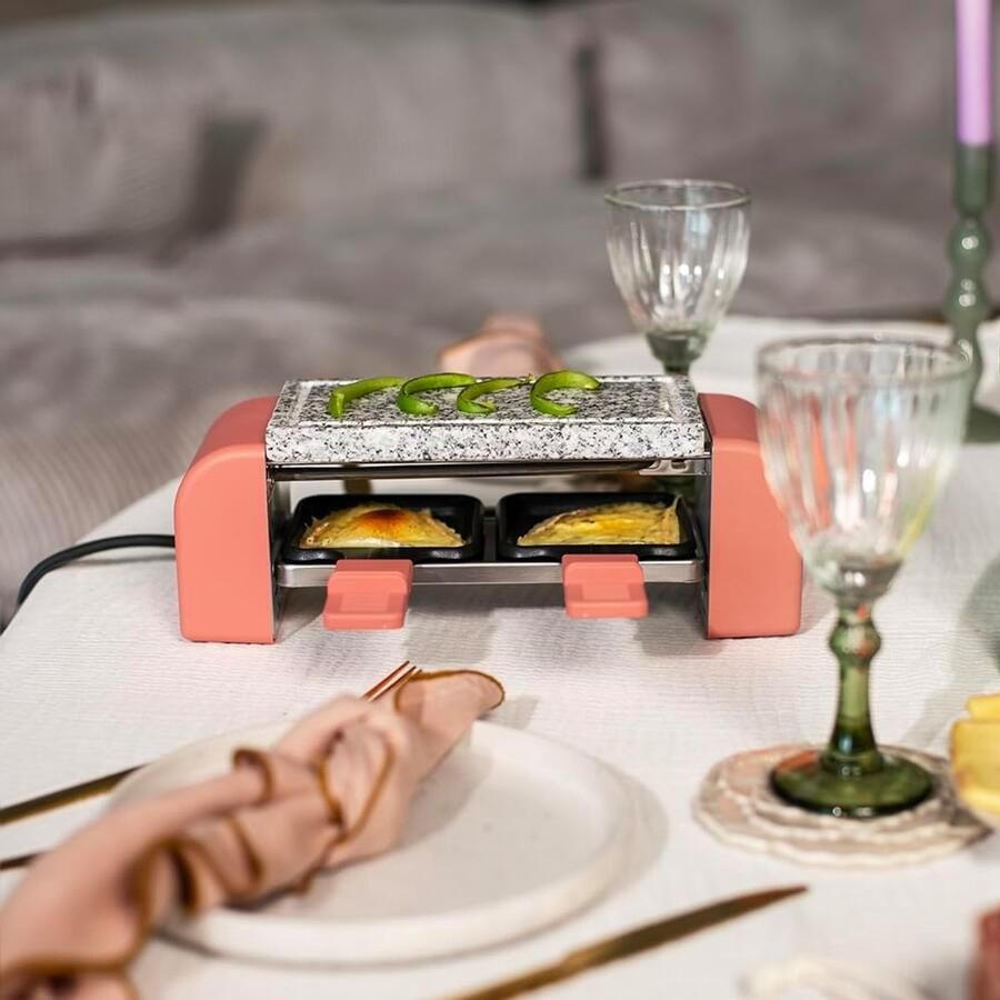 Raclette set Compact grill Gezellige diners Inclusief recepten 30x10x10 cm Zwart