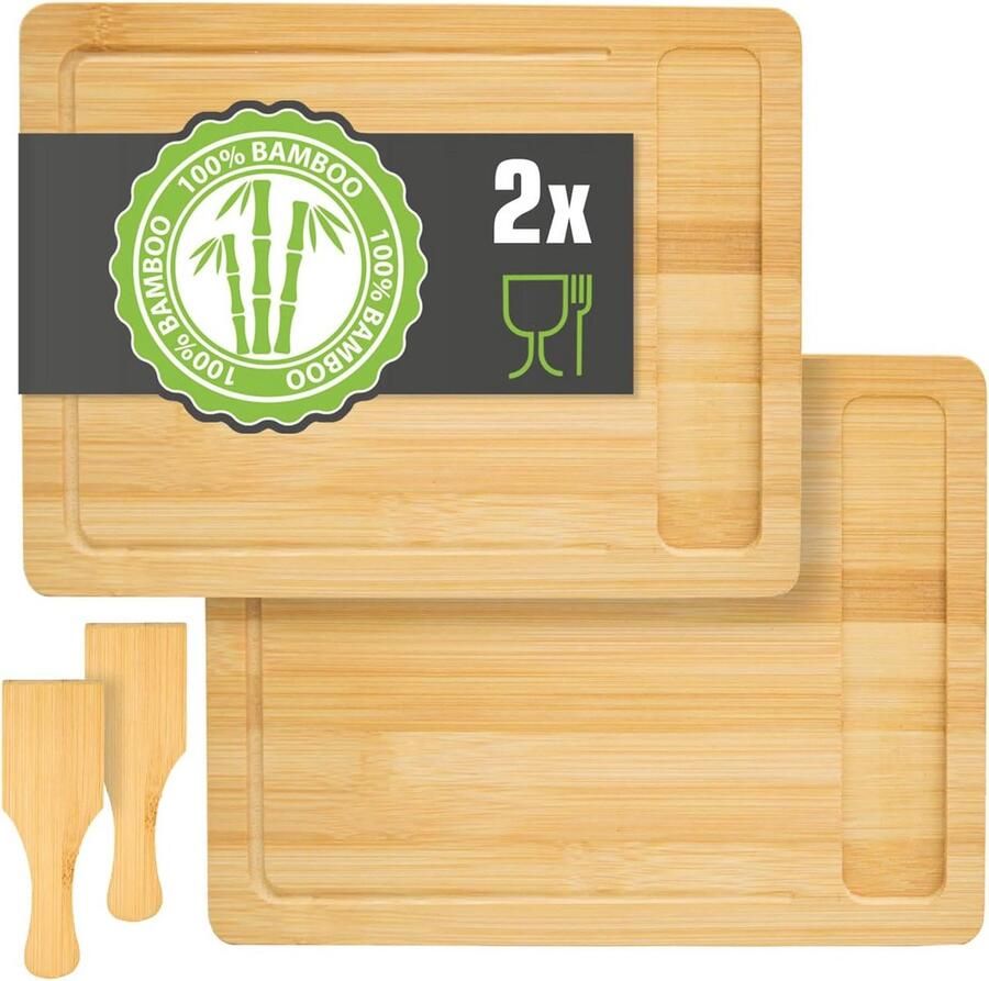 Raclette Set voor 2 Personen met Houten Serveerplank en Spatels Geschikt als Grillplaat en Onderzetter