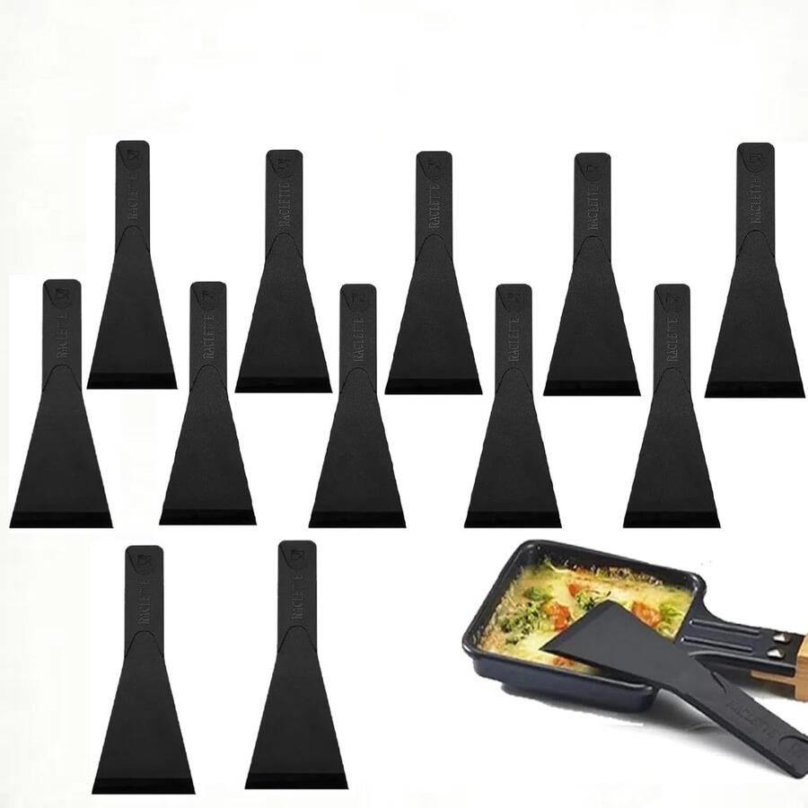 Raclette Spatel Set van 12 Stukken voor Kaas Grill en Pannen Ideaal voor Fondue en Smeltkaas Accessoires