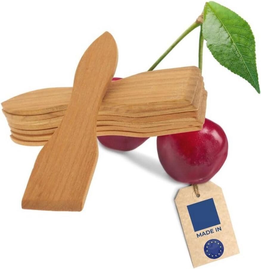 Raclette-spatel van Kersenhout Set van 8 Stuks Hittebestendige Gourmetaccessoires