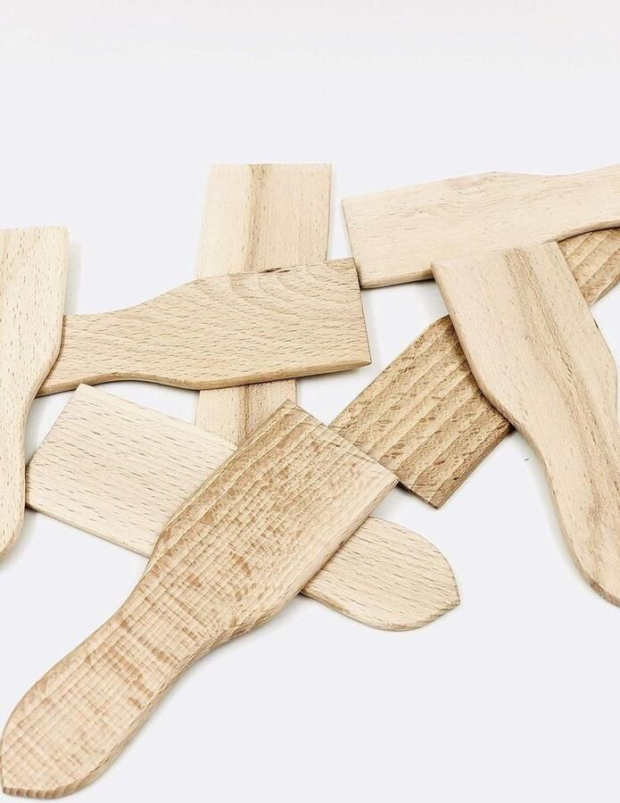Raclette Spatels Houten Spatels Raclette Avonden Handgemaakt in Frankrijk 8 stuks Houtkleur