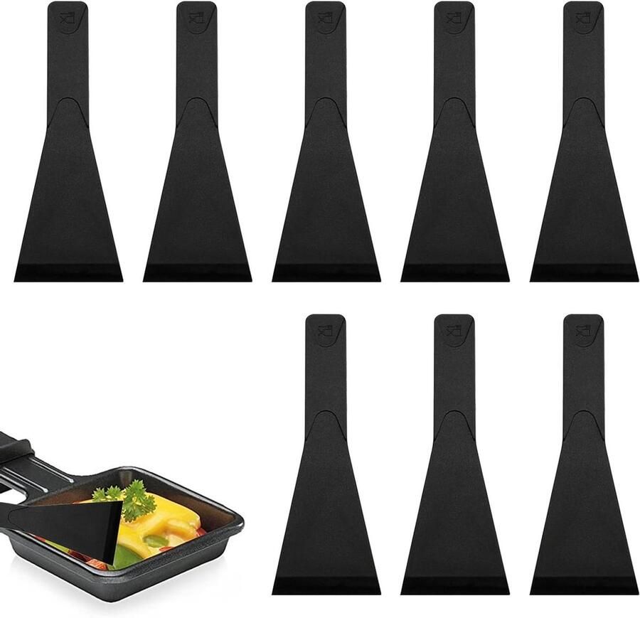 Raclette spatels Kaas schuivers Gerechten bereiden Hittebestendig nylon 8 stuks Zwart