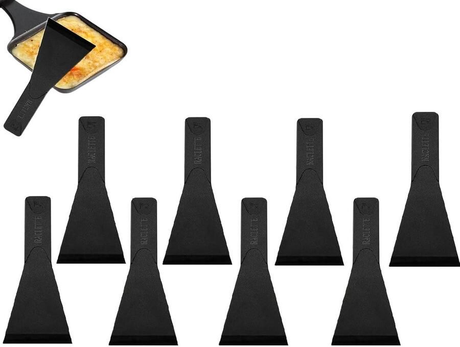 Raclette spatels Kleine keuken spatels Kaas serveren Vaatwasserbestendig 135 cm lengte Zwart