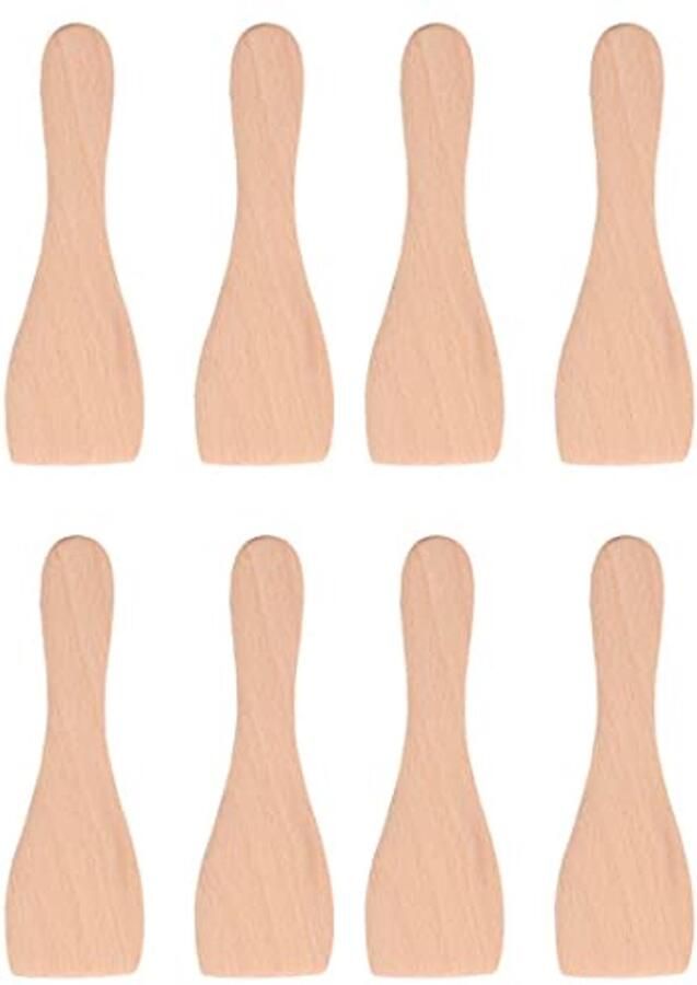 Raclette Spatels Set Natuurlijke Houten Spatels en Scheppen Milieuvriendelijk en Hittebestendig 8 Stuks