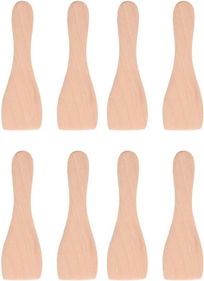 Raclette Spatels Set Natuurlijke Houten Spatels en Scheppen Milieuvriendelijk en Hittebestendig 8 Stuks