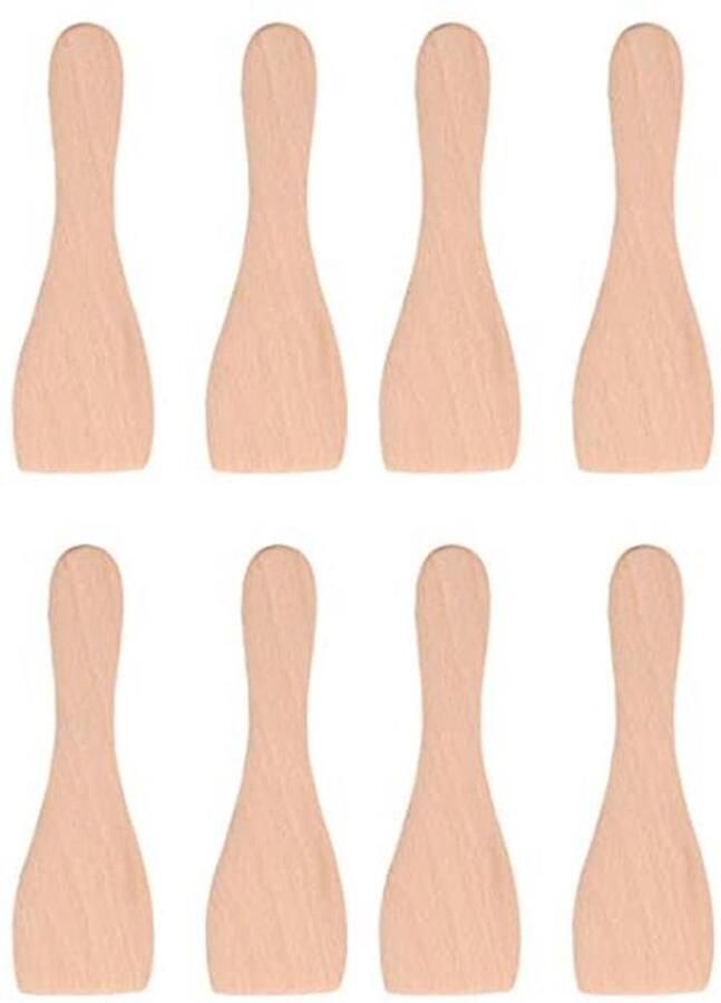 Raclette Spatels Set Natuurlijke Houten Spatels en Scheppen Milieuvriendelijk en Hittebestendig 8 Stuks