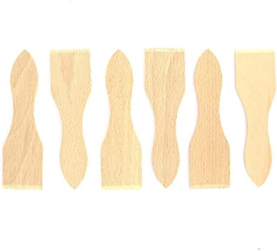 Raclette Spatels Set van 6 Houten Keukenaccessoire voor Partyraclett
