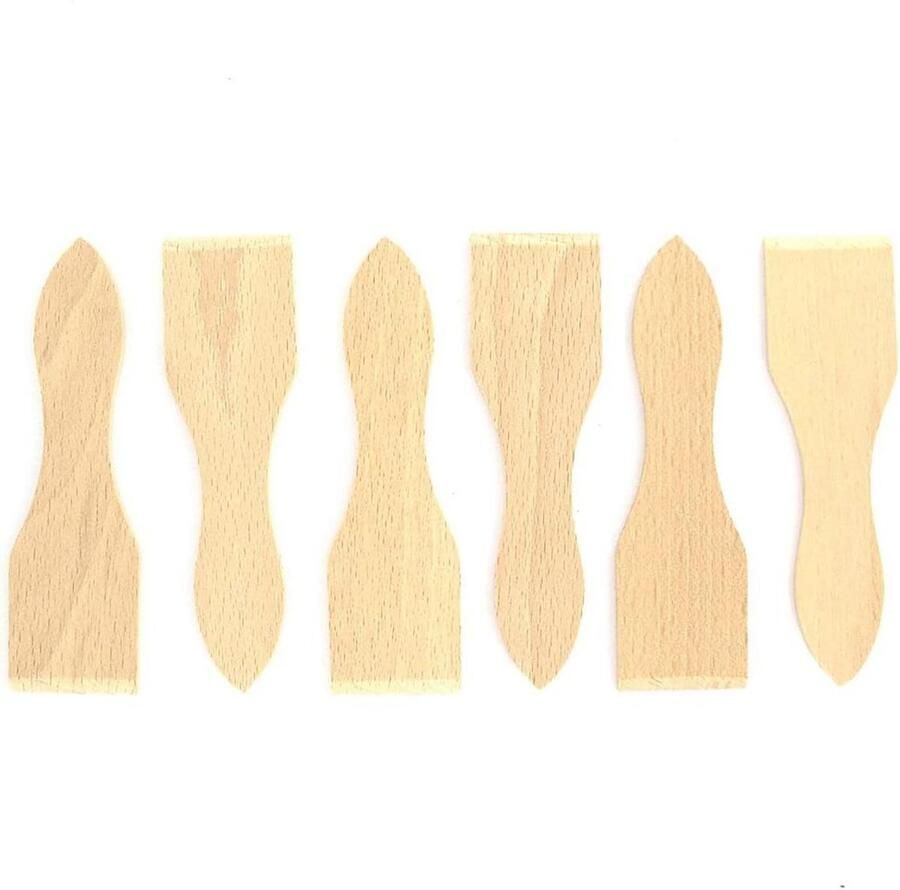 Raclette Spatels Set van 6 Houten Keukenaccessoire voor Partyraclett