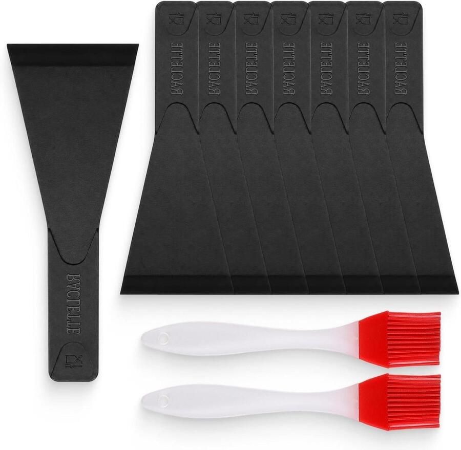 Raclette spatelset Keuken spatels Kaas serveren Nylon materiaal 8 stuks Zwart
