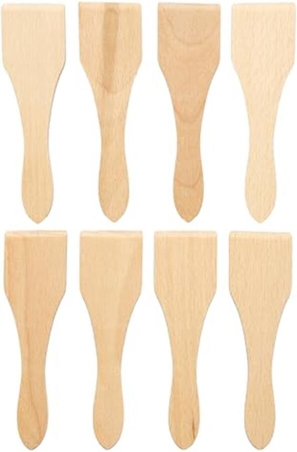 Raclette Spatula Set van 8 Robuuste Houten Spatel voor Gezellige Raclette Avonden
